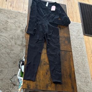 Zara Black Ribbed Jumpsuit